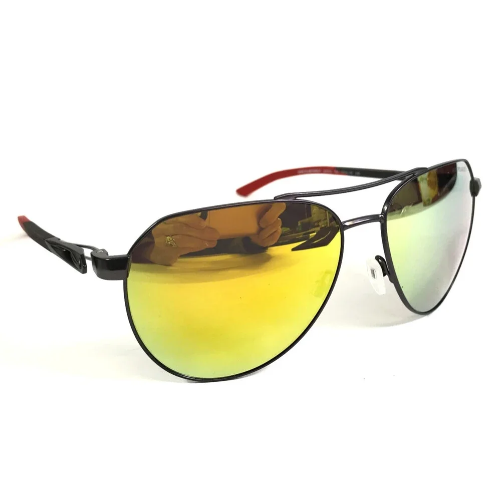 Nike Sunglasses CLUB NINE P DQ0922 933 Black Gray with Yellow Polarized Lenses